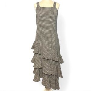 Bar III Asymmetrical Polka Dot Dress - Black and White